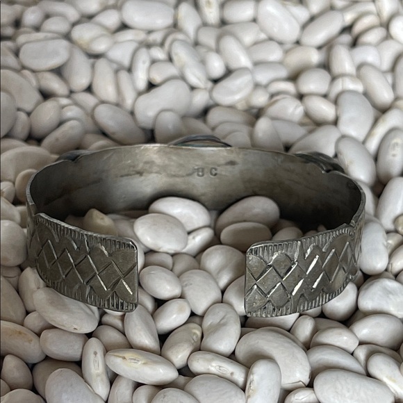 native American Turquoise and Red Stone sterling Silver vintage cuff  Bracelet - Picture 9 of 12